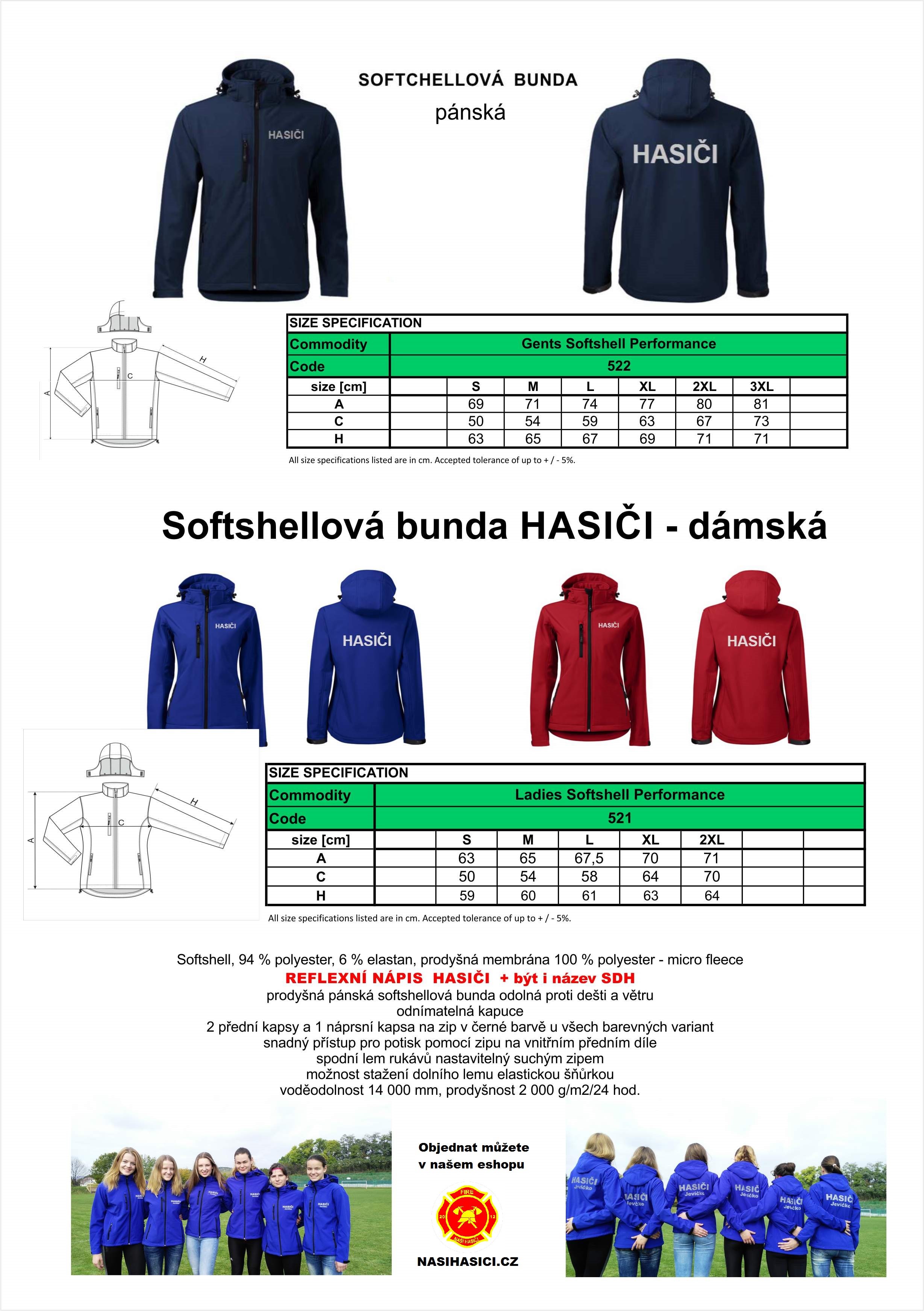 Softshellová bunda HASIČI dámská - tm.modrá