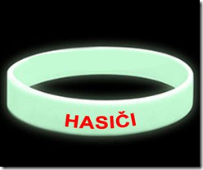 Silikonový náramek HASIČI -svítící v noci