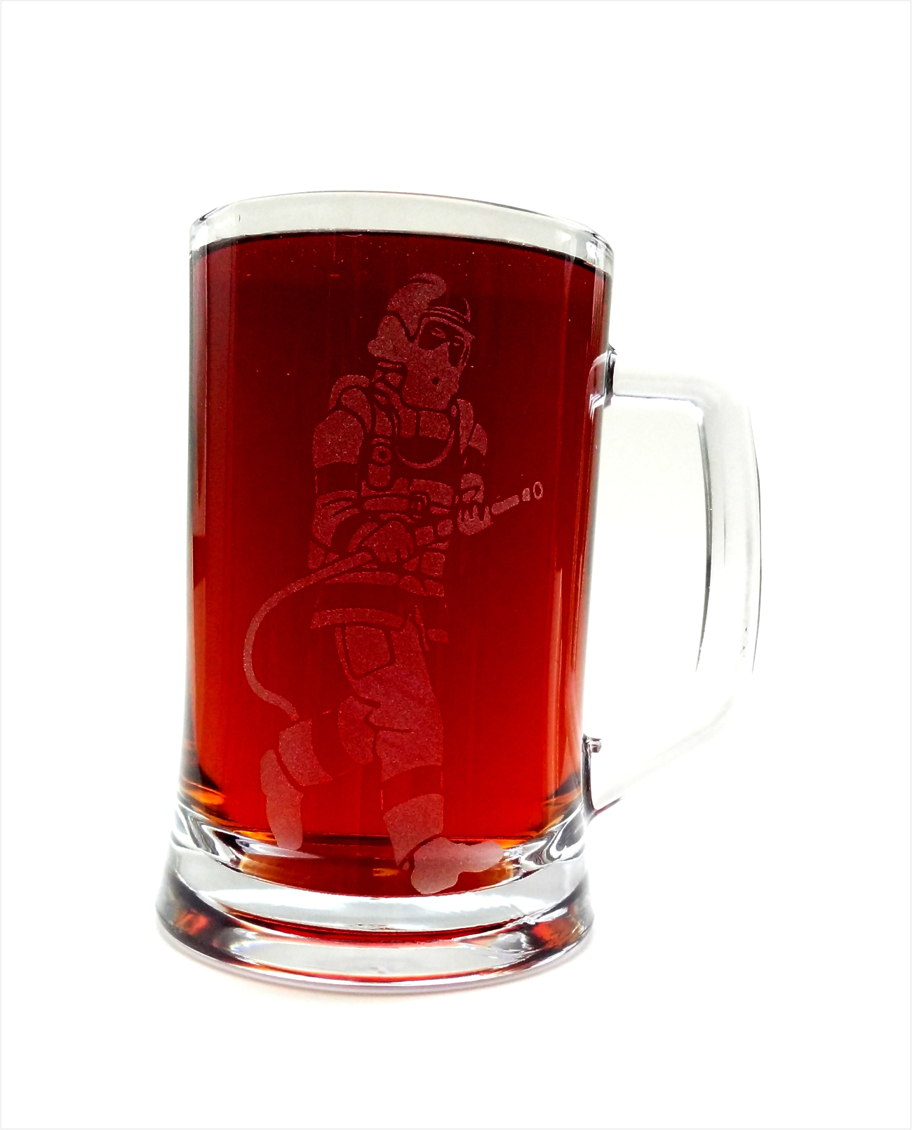 Půlitr na pivo s hasičem