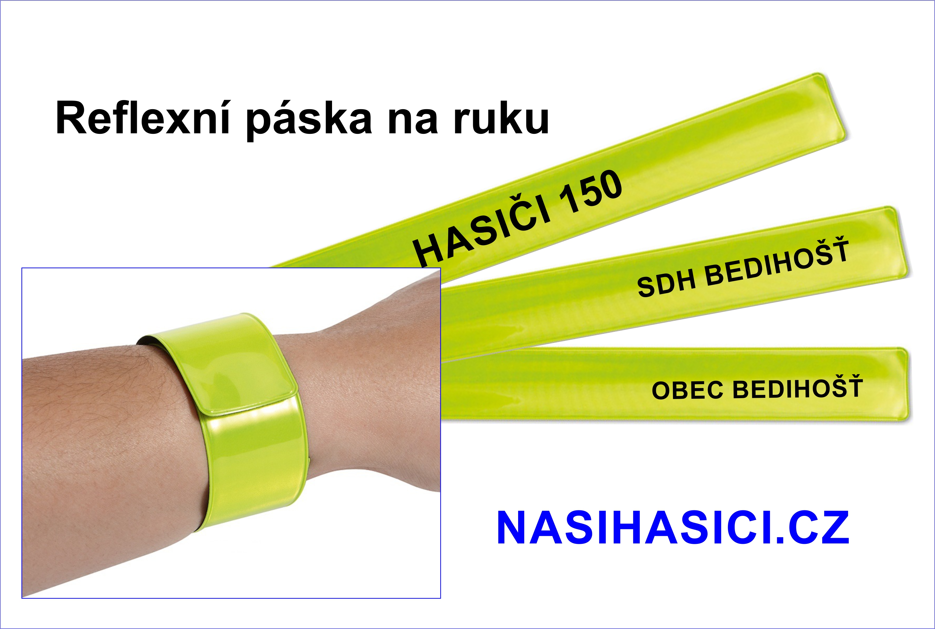 Bezpečnostní reflexní páska na ruku s potiskem