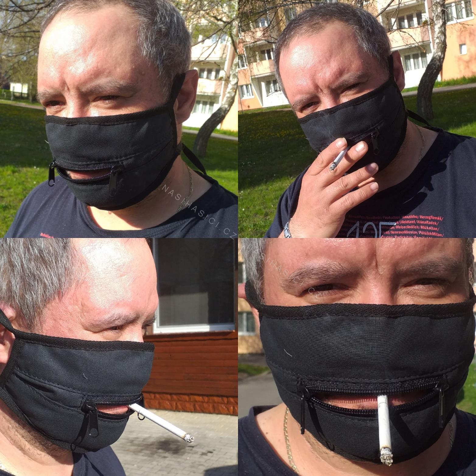 Rouška pro muzikanty a kuřáky černá 