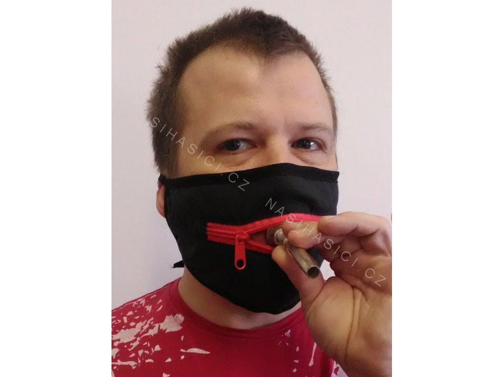 Rouška pro muzikanty a kuřáky černá 