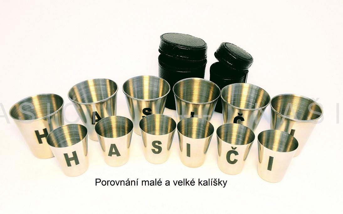 Nerezové kalíšky HASIČI - VELKÉ 6ks