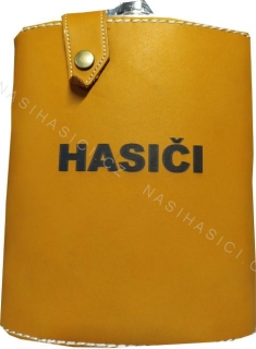 Placatka v koženém pouzdru s nápisem HASIČI