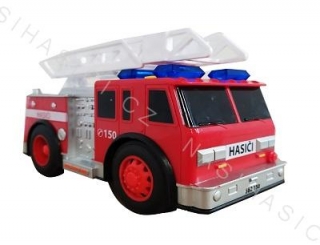 Auto HASIČI 18cm na setrvačník na baterie se světlem a zvukem