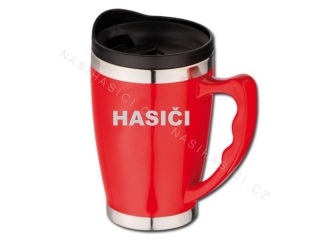 Termohrnek s nápisem HASIČI červený