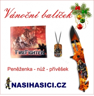 Vánoční balíček :Peněženka - záchranářský nůž - přívěšek