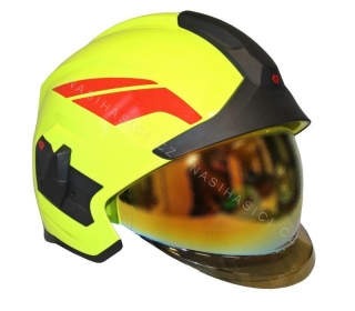 Přilba HEROS TITAN FIRE GOLD Rosenbauer signální žlutá-luminiscenční s polepy  